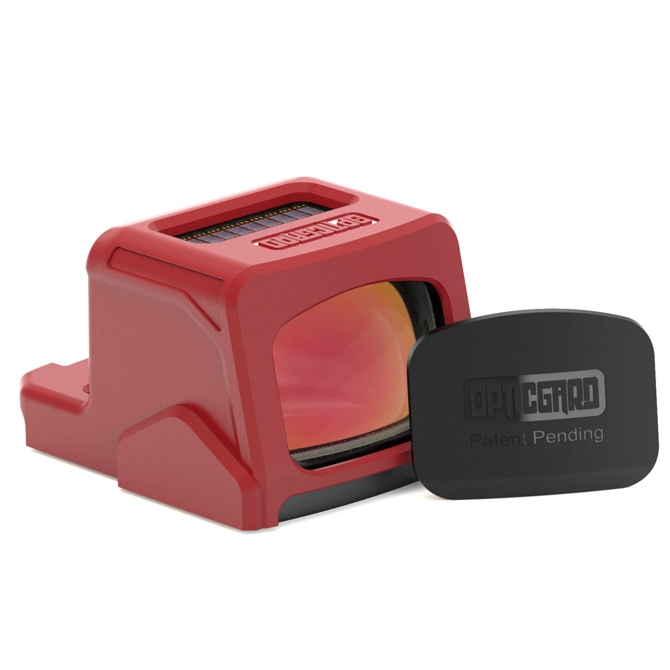 Capa de proteção OpticGard para mira óptica, compatível com Holosun EPS, na cor Red.