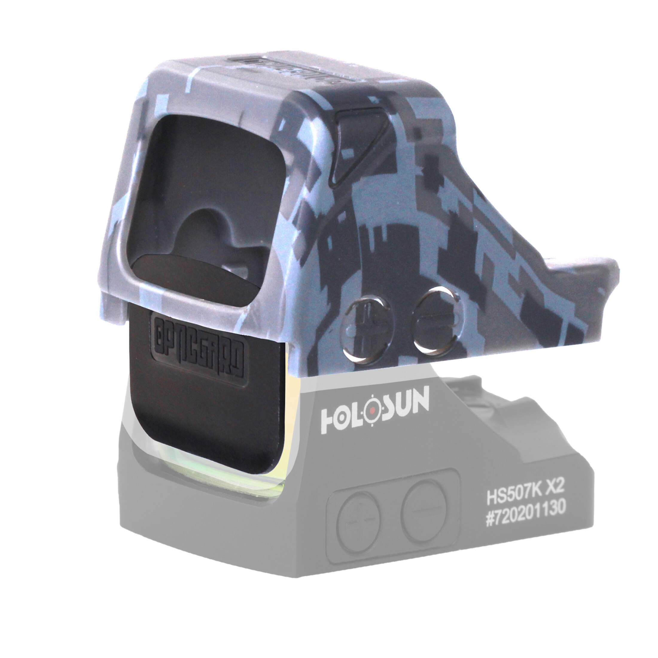 Copertura per mirino telescopico OpticGard adatta per Holosun 407K-X2/507K-X2 Gunmetal Camo